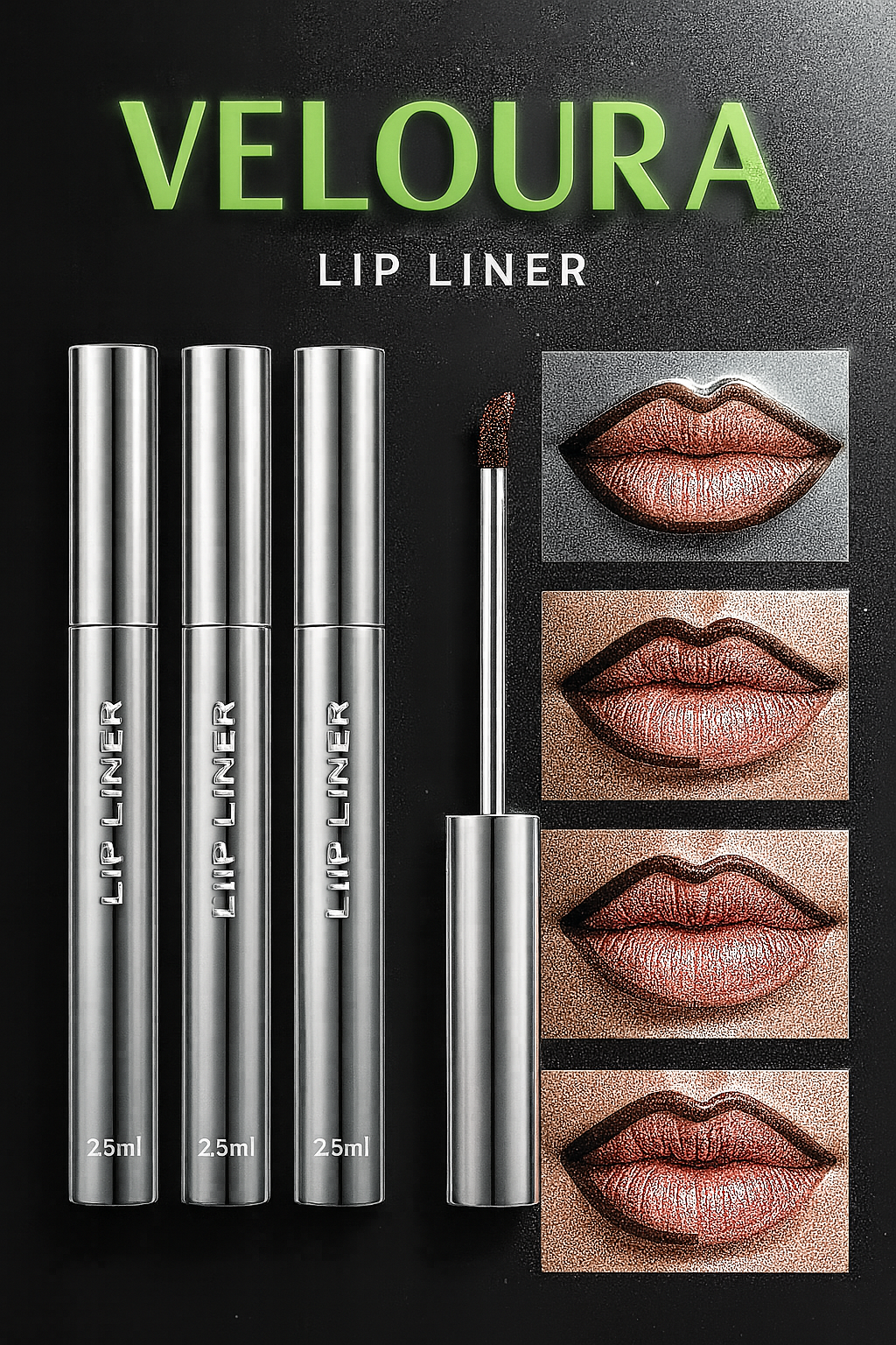 Unleash Your Lip Game with Our 4-Piece Peel-Off Lip Liner Stain - Long-Lasting, Waterproof, and Vegan for Effortlessly Bold Color!