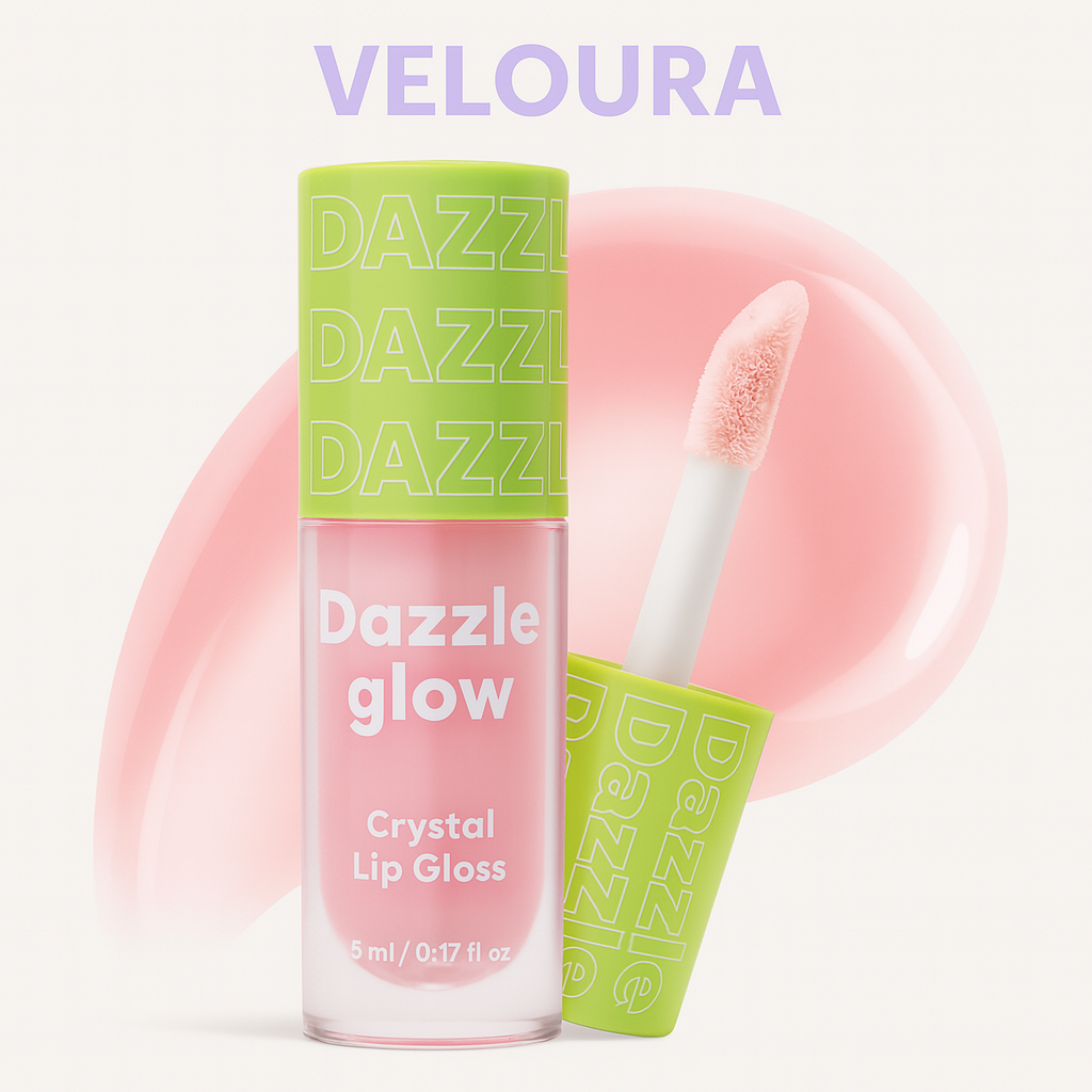 Dazzle Glow Crystal Clear Lip Gloss - Hydrating & Non-Sticky High-Gloss Formula in 8 Colors