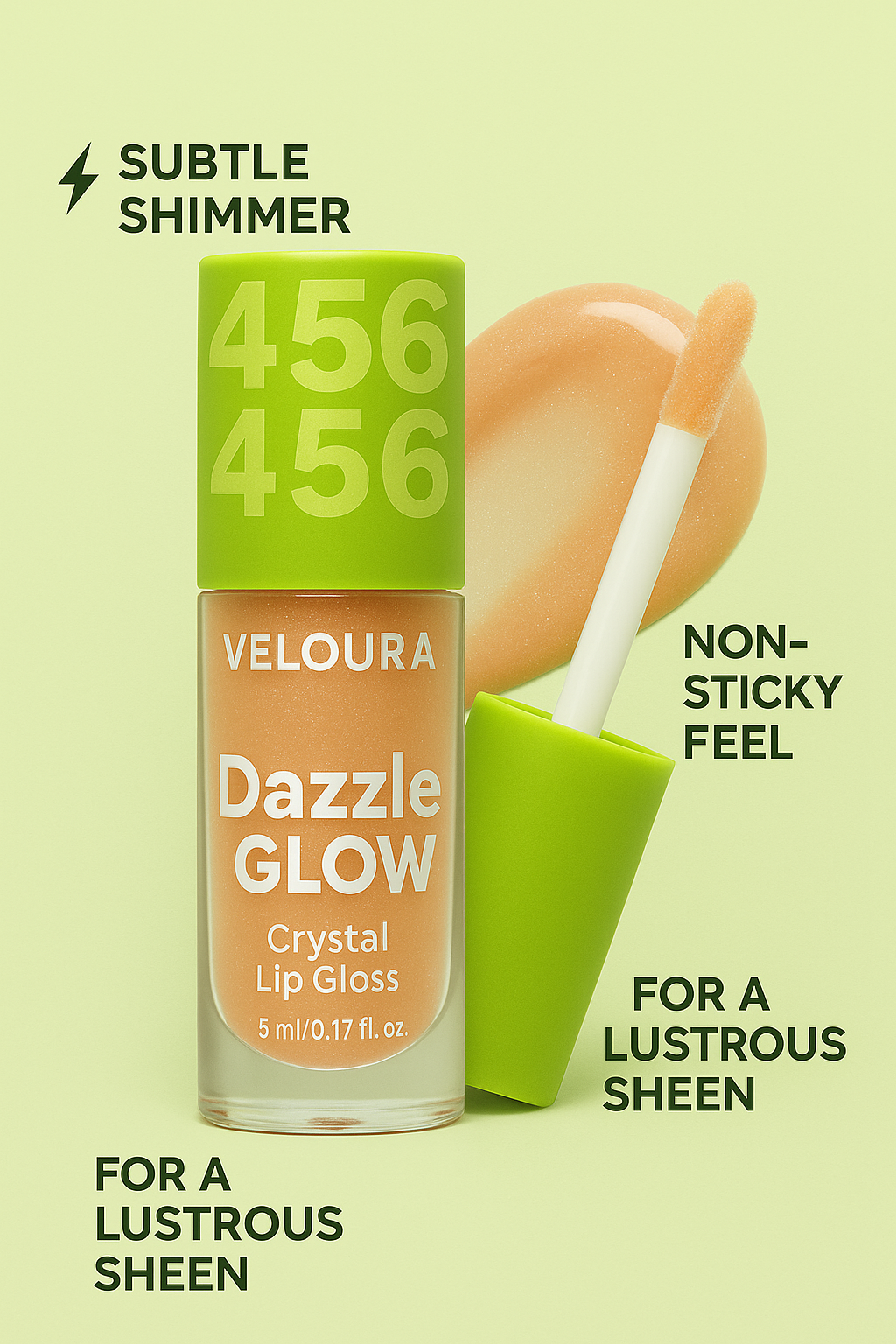 Dazzle Glow Crystal Clear Lip Gloss - Hydrating & Non-Sticky High-Gloss Formula in Color 404 You Can